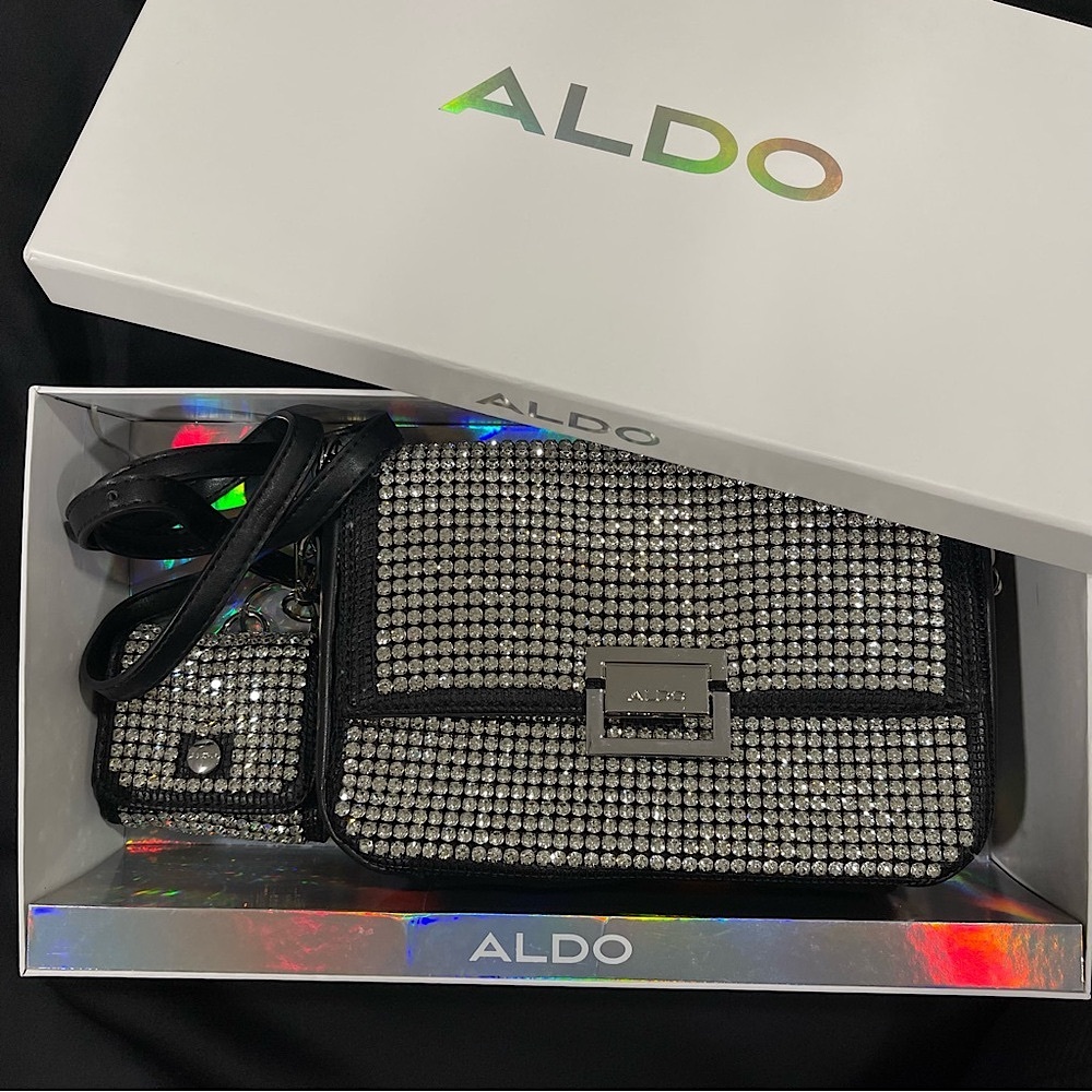 Aldo Silver and Black Rhinestone Bag Set - Picture 3 of 7